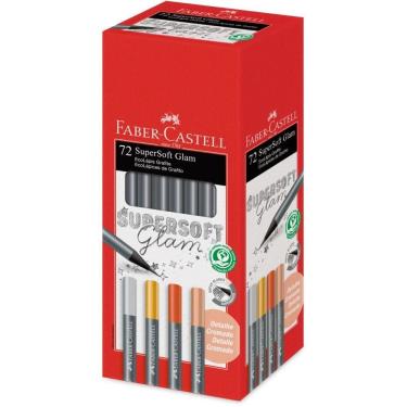 Imagem de Lápis Faber-Castell Supersoft Ecolapis Glam Grafite Supermacio Madeira Certificada Preto