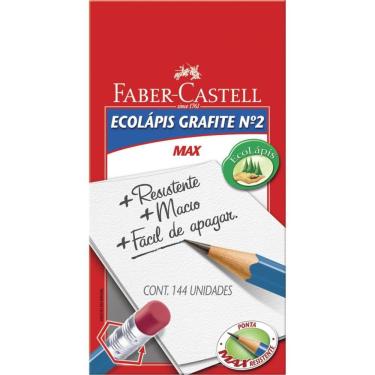 Imagem de Lápis Faber-Castell Ecolápis Presto Sextavado com Borracha Ponta Max Resistente Preto