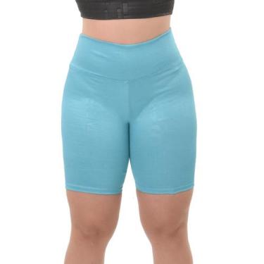 Imagem de Short Bermuda Fitness Feminio E M Modas, GG, Turquesa
