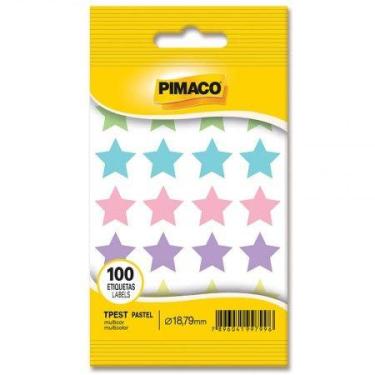 Imagem de Etiqueta adesiva TP18 estrela multicolor pastel - Pimaco