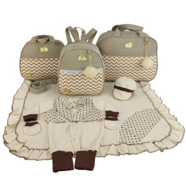 Imagem de Kit Bolsa de Maternidade 3 Peças chevron Saída Menino - LET BABY BOLSA