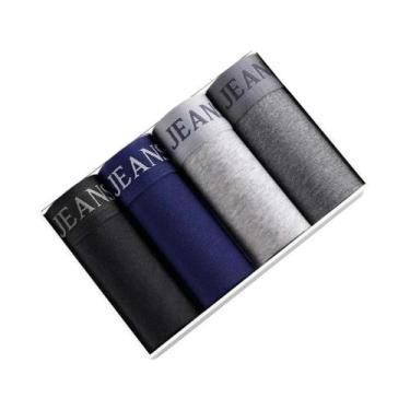 Imagem de Cuecas Boxer Masculinas De Algodão 4/5 Peças Toque Macio Com Design U 