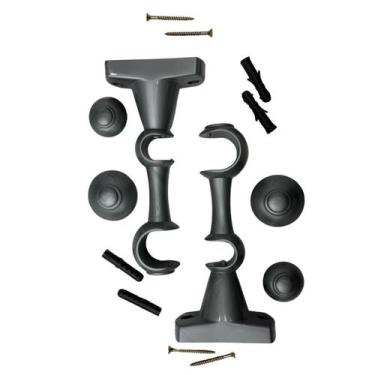 Imagem de Par Suporte Duplo Reforçado Para Varão De Cortina 28mm E 19mm Com Pont