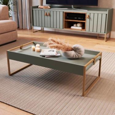 Imagem de Mesa Centro Retangular para Sala de Estar 30cm x 48cm x 93cm Columbia 