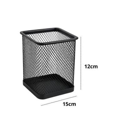Imagem de Porta Caneta Lapis Porta Treco Organizador de Mesa Metal Aramado Escri