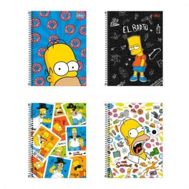 Imagem de Caderno espiral capa dura universitário 10x1 160 folhas Simpsons - Til