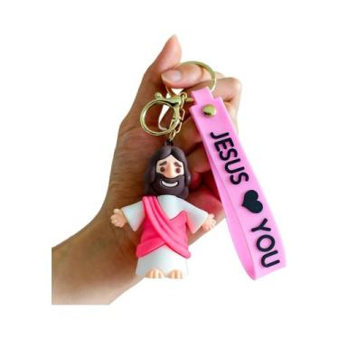 Imagem de Chaveiros De Silicone Jesus Em Desenho Animado, Alças Coloridas, Acess
