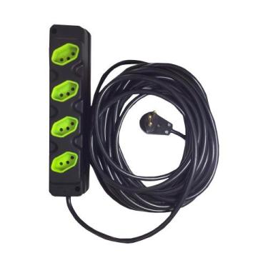 Imagem de Extensão Elétrica 10a 02 Metros 4 Tomadas Cabo Pp 3x1,5mm - Lisse Onli