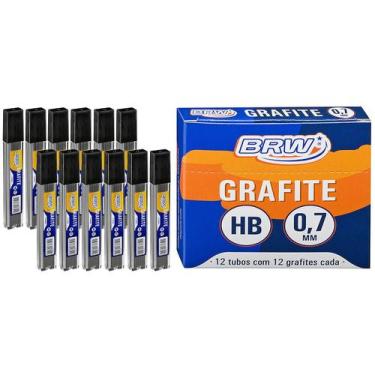 Imagem de Grafite para Lapiseira 0.7mm HB BRW Caixa com 12 Tubos com 12 Minas Gr