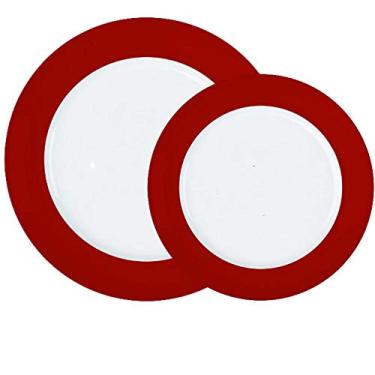 Imagem de Jogo Pratos Rasos Sobremesa Versa Vermelho 12un Porcelana Germer