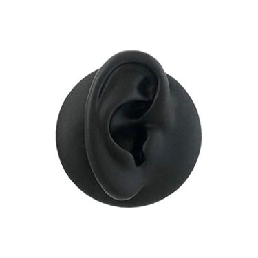 Imagem de Newmind Modelo de orelha simuladora de silicone, reutilizável, suave para a pele, acessório relaxante para exibição de joias, dormir, ajudando a asmr um pequeno sussurro – orelha direita preta
