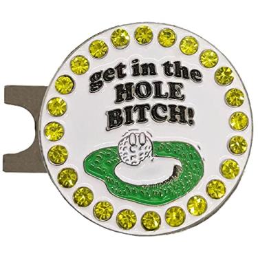 Imagem de Marcador de bola de golfe Giggle Golf Bling Get in The Hole Bitch com clipe de chapéu padrão