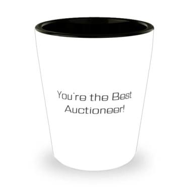 Imagem de You're the Best Auctioneer! Copo de shot, presente de leilão do líder do time, Inspire copo de cerâmica para amigos