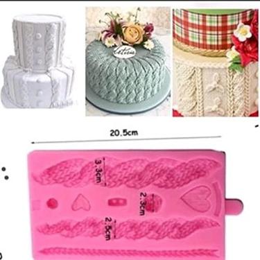 Imagem de Confeitaria dos moldes, F505 MOLDE DE SILICONE TEXTURA CROCHÊ CONFEITARIA ARTESANATO