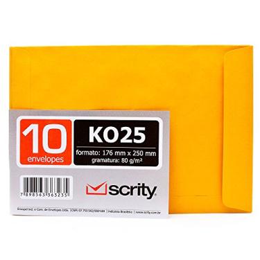 Imagem de Envelope Kraft Ouro 80g 176x250 Pacote com 10 Unidades Scrity Ouro