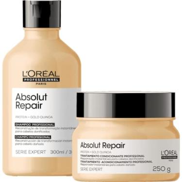 Imagem de Kit Loreal Absolut Repair Gold Quinoa Shampoo e Máscara
