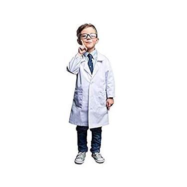Imagem de Natural Uniforms Jaleco infantil real para fantasias de Halloween para projetos escolares, Branco, 8-10