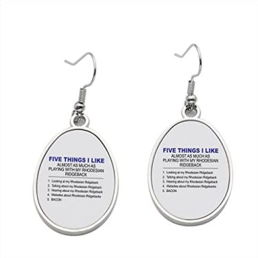 Imagem de Brinco Five Things I Like Rhodesian Ridgeback – Brincos pendentes para meninas – Presente de festa de aniversário dos namorados