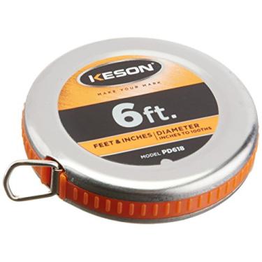 Imagem de Fita métrica de diâmetro Keson PD618 com lâmina de aço e capa, 0,6 cm por 1,8 m