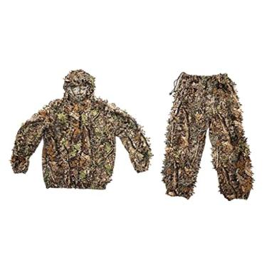 Imagem de Roupas de Caça Folhas 3D Árvore Ghillie Ternos Camuflagem Roupas Jaqueta E Calça, Adultos