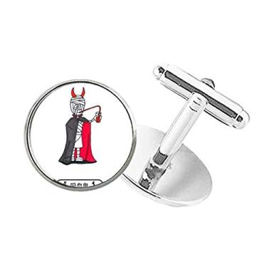 Imagem de DIYthinker Abotoaduras com clipe de punho redondo para Halloween e vampiro Hórus do Egito Mamãe