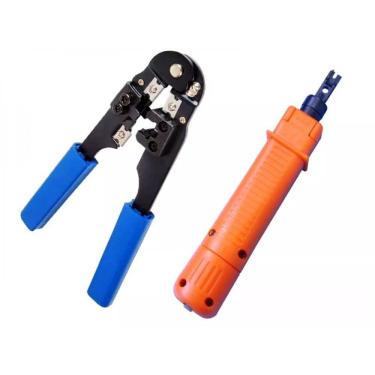 Imagem de Kit Alicate Crimpar Rj45 8x8 + Alicate Punch Down de Impacto