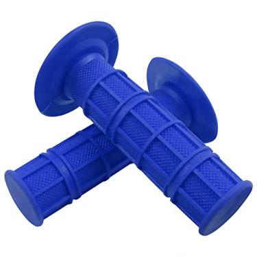 Imagem de Worldmotop Punhos de guidão de motocicleta antiderrapante de borracha macia guidão com 7/20.3 cm 22 mm 24 mm substituição para todas as bicicletas off-road ATV Dirt Bike, alças de bicicleta (azul)