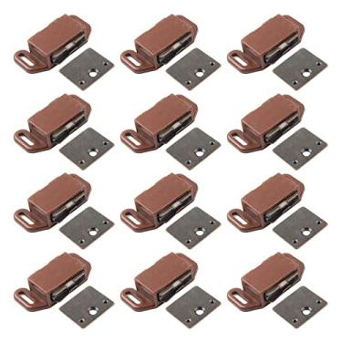 Imagem de Litepak Captura Magnética para Armários Portas Armários Gavetas Persianas com Carcaça Plástica + Grelha e Parafusos (pacote com 12, acabamento marrom)