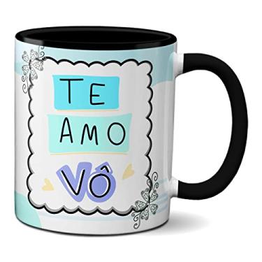 Imagem de Caneca Feliz Dia Dos Avós Presente Vovô e Neta Te Amo Vô (Preta)