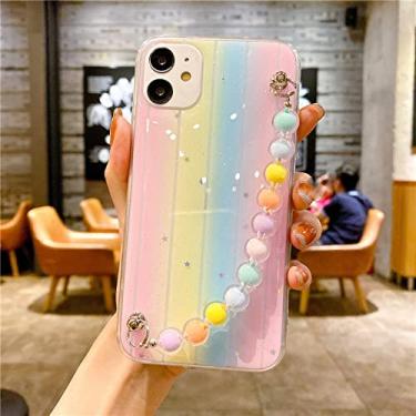 Imagem de Pulseira de pulseira cor de contas macias fashion para Samsung A50 A551 A70 A20 A30S A12 Nota 20 S9 S10 S20 FE, Rosa, Para S9