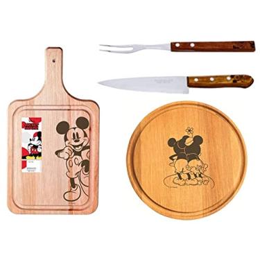 Imagem de Conjunto para Churrasco e Servir Simonaggio Disney - Mickey e Minnie - 4 Pçs