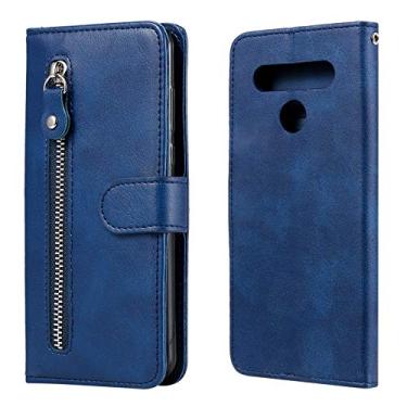 Imagem de YUNCHAO Caixa de telefone Para LG K41S / K51S Fashion Texture Zipper Horizontal Flip Capa de Couro com Suporte e Slots para Cartões e Carteira capa para celular