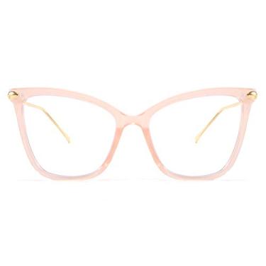 Imagem de FEISEDY Armação grande de óculos olho de gato B2589 com bloqueio de luz azul para mulheres