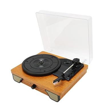 Imagem de Mesa giratória de mala Bluetooth vintage de 3 velocidades com alto-falantes estéreo, mesa giratória com acionamento por correia para álbuns de vinil, toca-discos portátil inteligente sem fio