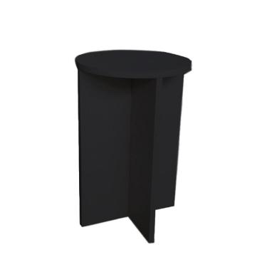 Imagem de Banco Tampo Redondo 55 Cm Preto Em Mdf