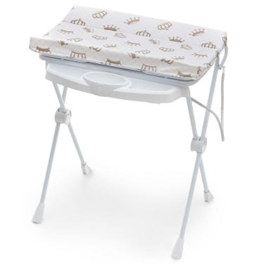 Imagem de Banheira Plástica Desmontável Para Bebe Com Trocador Almofadado E Protetor Lateral Galzerano