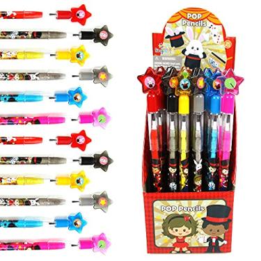 Imagem de TINYMILLS 24 Pçs Mágico Multiponto Empilhável Empilhável Sortimento de Lápis com Borracha para Lembrança de Festa de Aniversário Mágico Prêmio de Carnaval Recompensas de Sala de Aula Enchimentos de Pinata