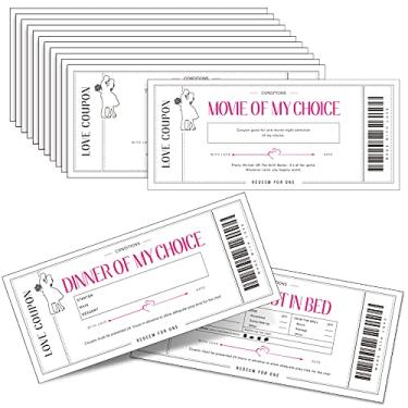 Imagem de Zonon 20 cartões de cupons de amor para casal doce, marido, esposa, namorado ou namorada, presente romântico para casamento, aniversário, dia dos namorados ou aniversário, 20 designs (branco)