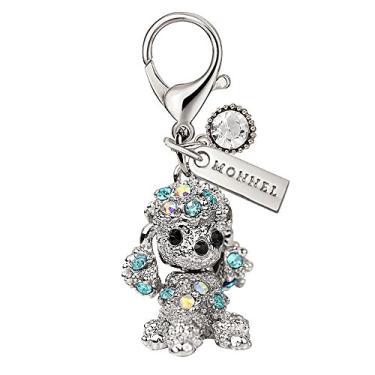 Imagem de MC41 New Arrival Lindo pingente de cristal azul 3D Poodle Puppy lagosta com fecho de pingente com bolsa (1 peça)