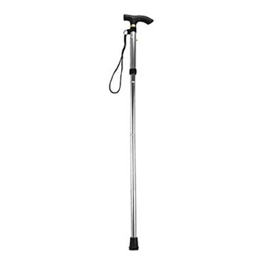 Imagem de Tingpai Liga de alumínio Folding Cane Mão Portátil Bengala Trekking Caminhadas Va s Não-deslizamento 4 Seção Ajustável Bastões com Punho Confortável