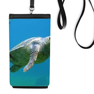 Imagem de Bolsa para celular com estampa de animais de tartaruga oceano da Marine Organism bolso preto