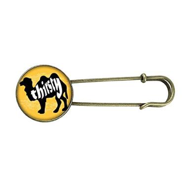 Imagem de Broche de metal retrô natural preto com contorno de camelo de animal