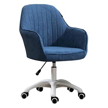 Imagem de cadeira de escritório Cadeira de computador de escritório Cadeira giratória Cadeira de mesa Cadeira de escritório ergonômica Cadeira de elevação Cadeira de assento estofado de veludo (cor: azul)