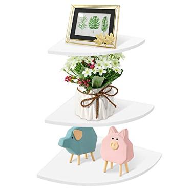 Imagem de 3 peças de prateleiras flutuantes de canto para parede, móveis, escritório, decoração de 90 graus, canto direito, canto flutuante, estante de livros, organização para quarto, sala de estar, cozinha, banheiro, escritório