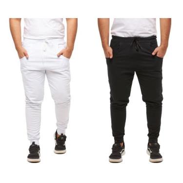 Imagem de Kit Com 02 Calças De Moletom Masculina Slim Skinny Sport Luxo - Wooks