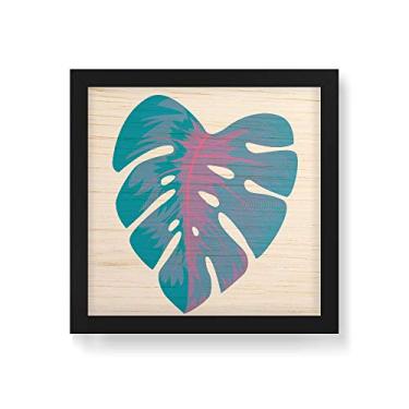 Imagem de Arte Maníacos Quadro Decorativo em Madeira Costela de Adão Azul - 30x30cm (Moldura caixa em laca preta)