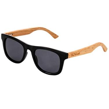 Imagem de Óculos de Sol Artesanal Design de Madeira HU WOOD Kids Polarizados com Proteção Uv400 Infantil