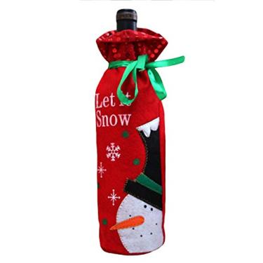 Imagem de Bolsa de Natal para garrafas de vinho com cordão de boneco de neve de 300 cm da Legou