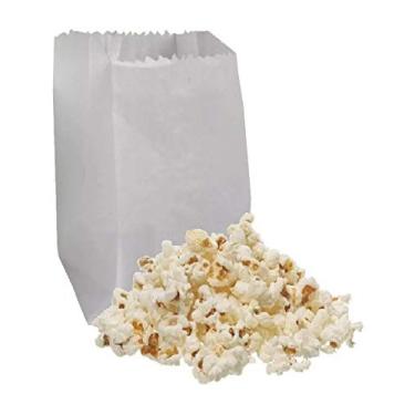 Imagem de 500 Saco De Papel Branco Pipoca Nº4 Pipoqueiro 8x17,5 (1pct)
