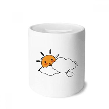 Imagem de DIYthinker Cloud Weather Sun Ilustração Padrão Dinheiro Caixa Cerâmica Porta-Moedas Presente
